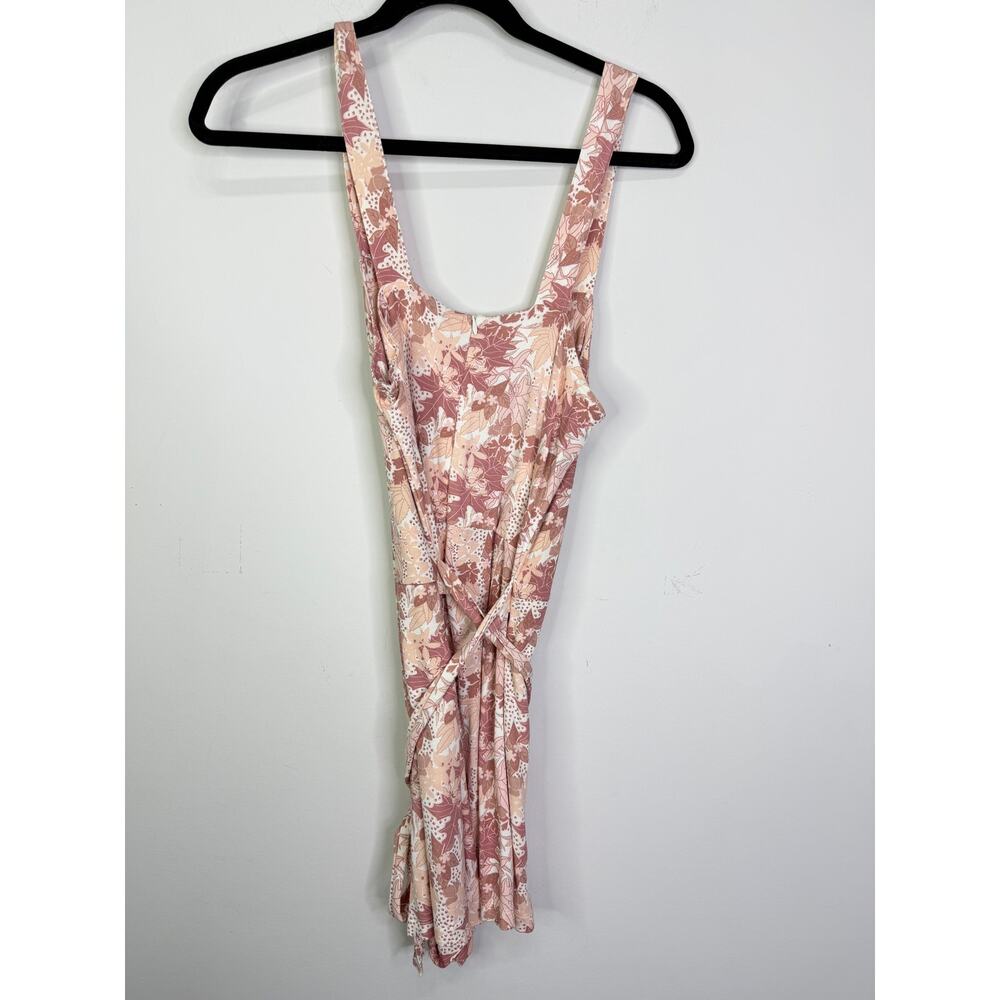 Kate Quinn Bamboo Retro Tie Short Jumpsuit Romper Mod Leaf Pink Size Small - Picture 4 of 4